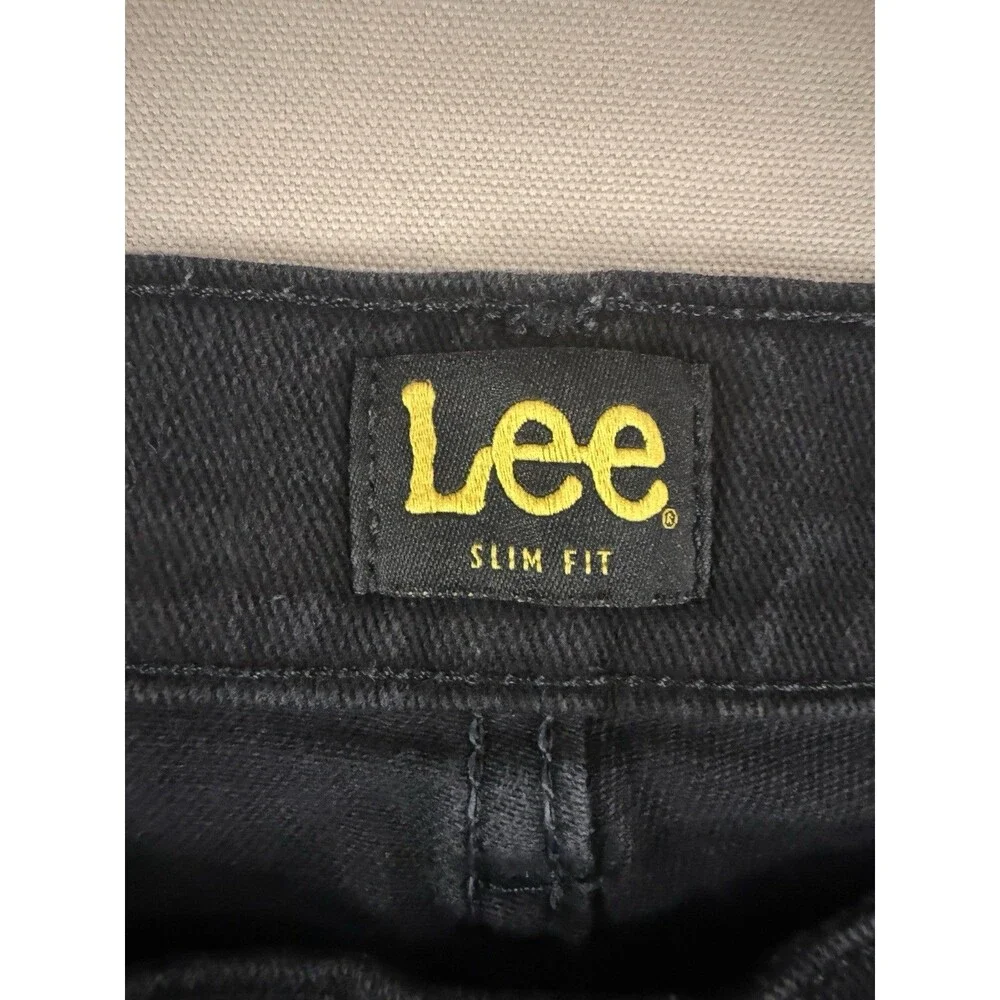 Men’s Lee Slim Fit Tapered Leg Jeans Stretch 40x32 Midnight Black